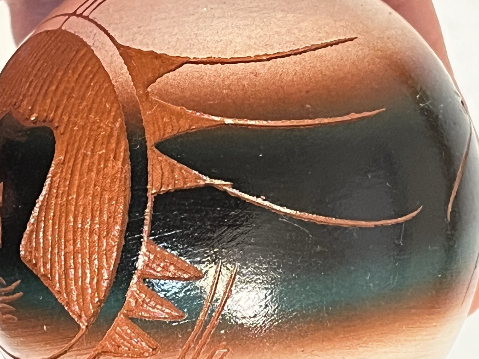 Mitchell Blackhorse Dine Hand-Crafted Native Wood Ornament, Bear Heartline, Claw