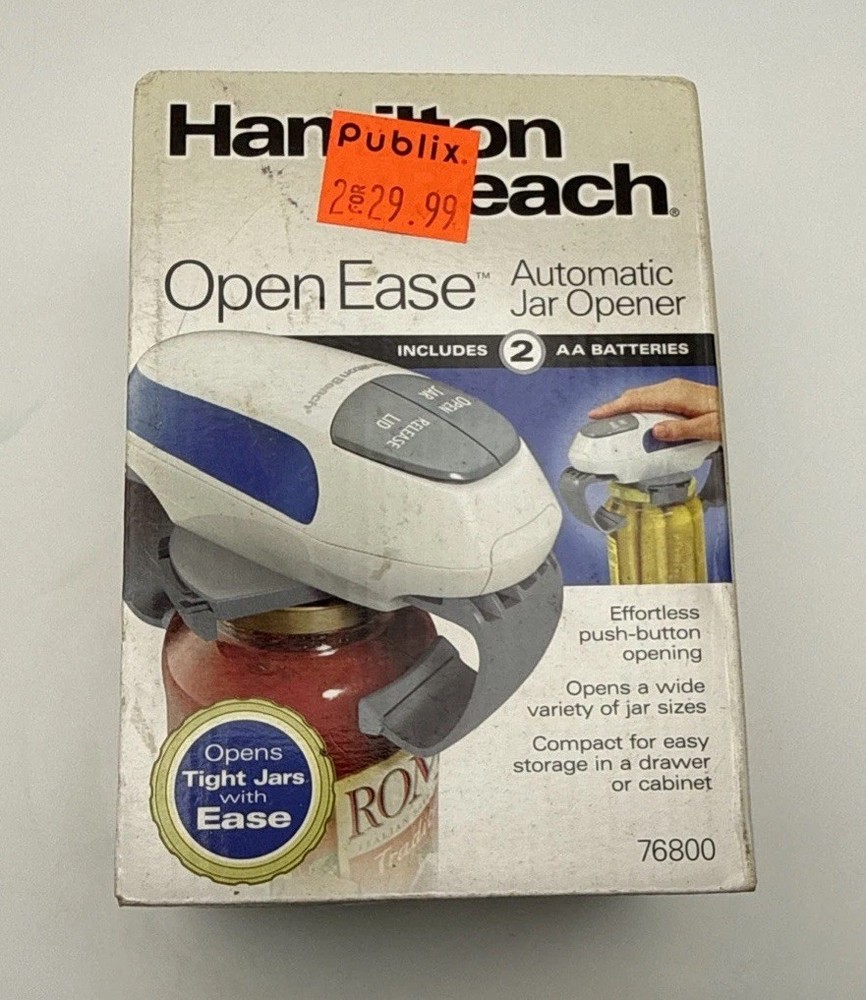 Hamilton Beach Open Ease Automatic Jar Opener 76800 New Sealed