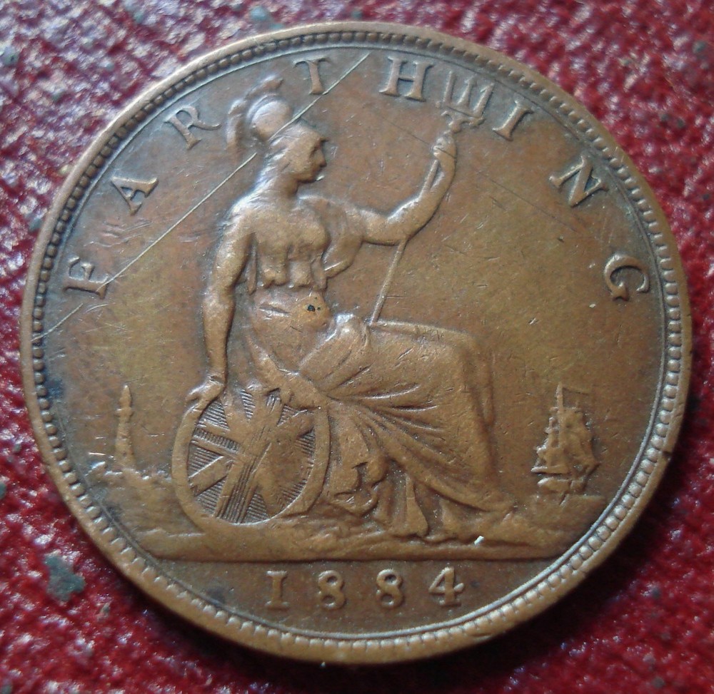 1884 BRITISH FARTHING IN FINE-VF CONDITION