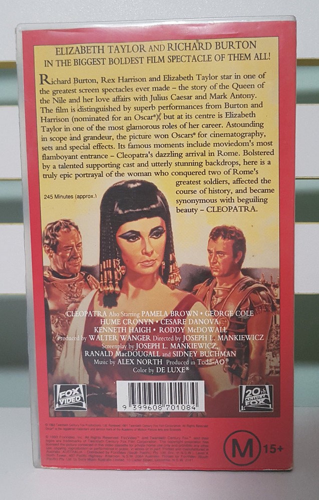 CLEOPATRA ORIGINAL WIDESCREEN VERSION VHS VIDEO FOX VIDEO TWO TAPES!
