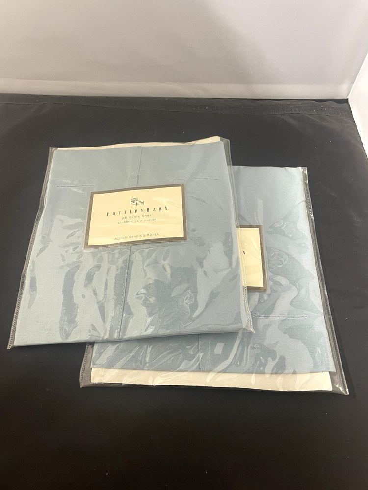 Two Pottery Barn PB Basic Liner Size Medium Hanging in Blue