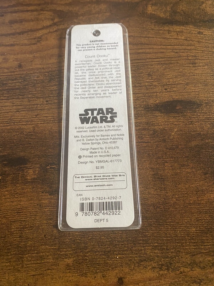 Star Wars Count Dooku BookmarkP