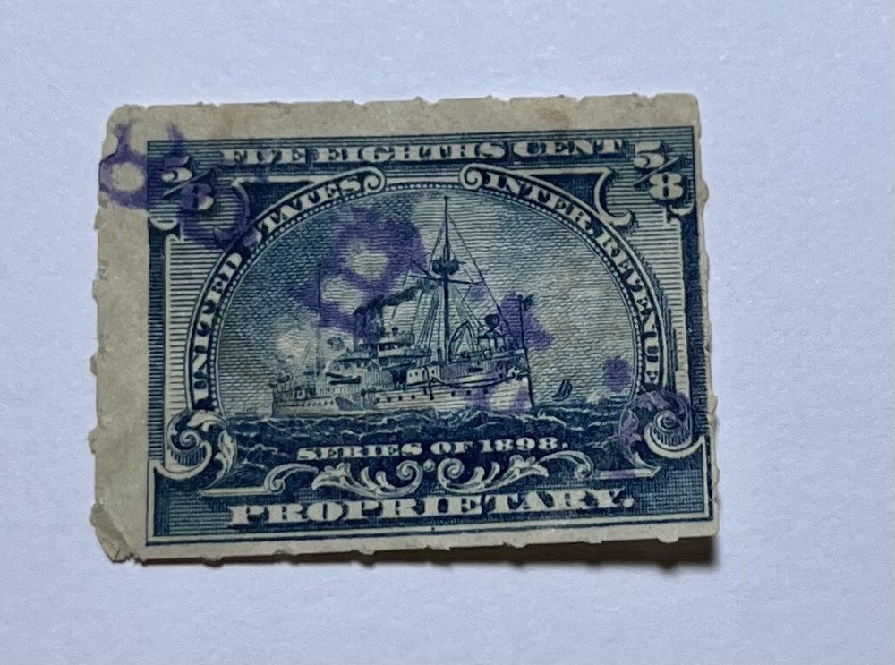 1898 United States Battleship Stamp. Used. Acceptable Condition