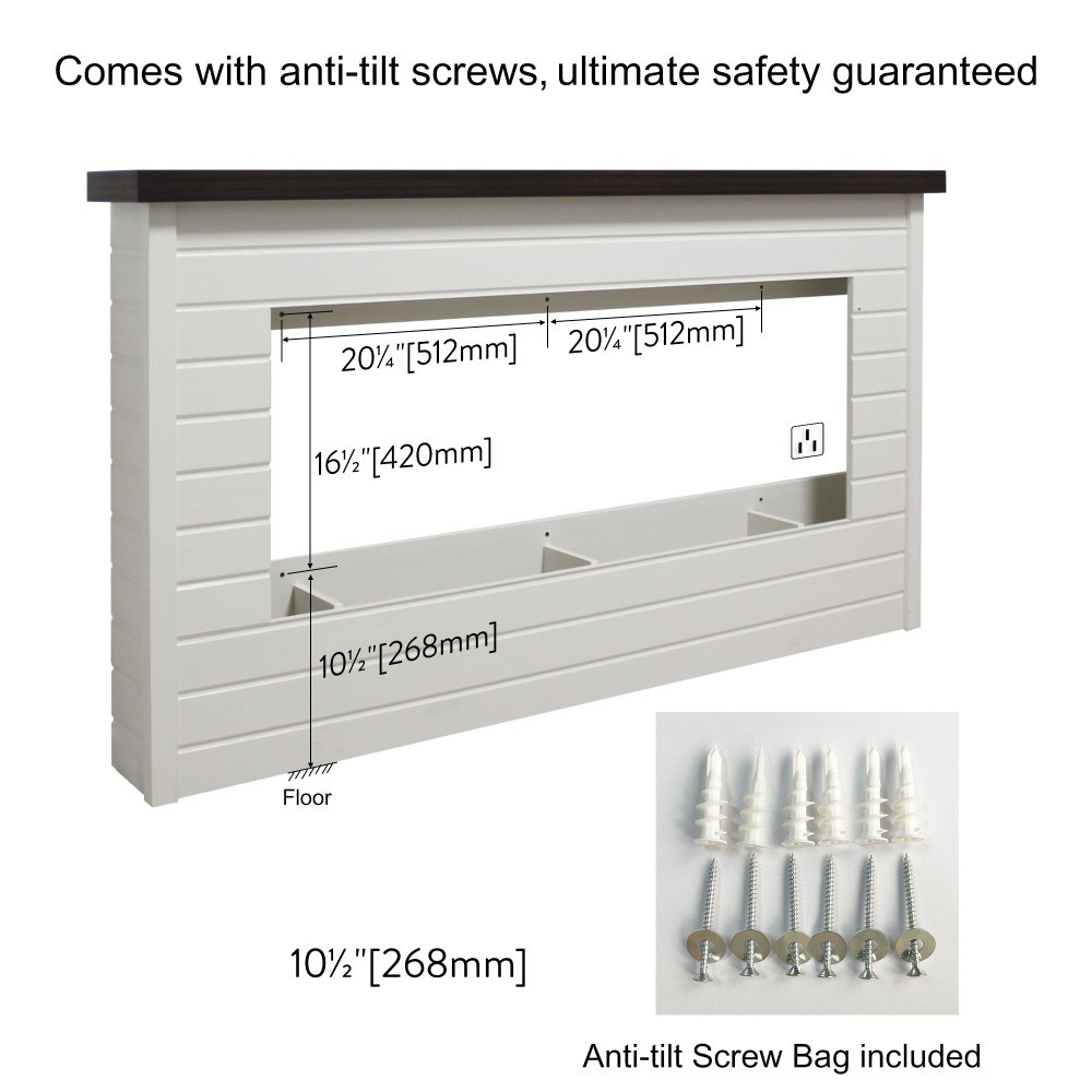 65" Electric Fireplace Wall Insert Vent Free 5000 BTU with Remote & Timer