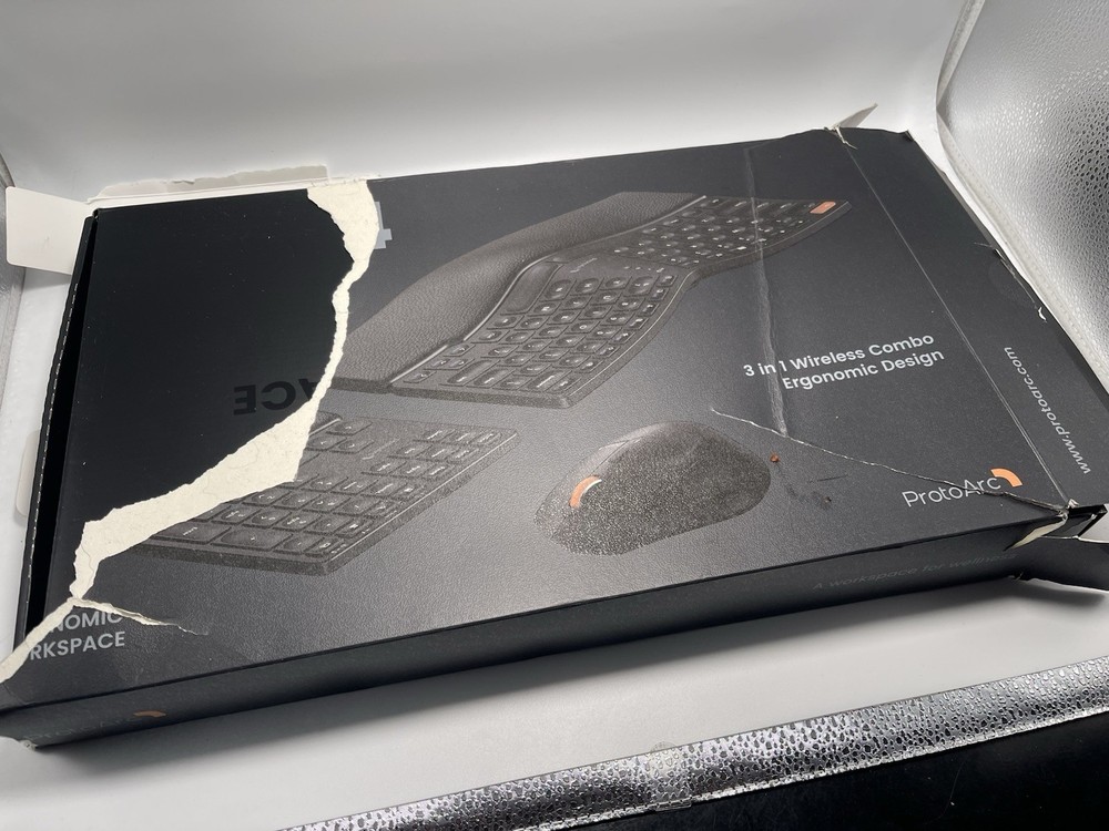 ProtoArc Ergonomic Wireless Keyboard & Mouse Combo – Split Design EKM04 – Open B