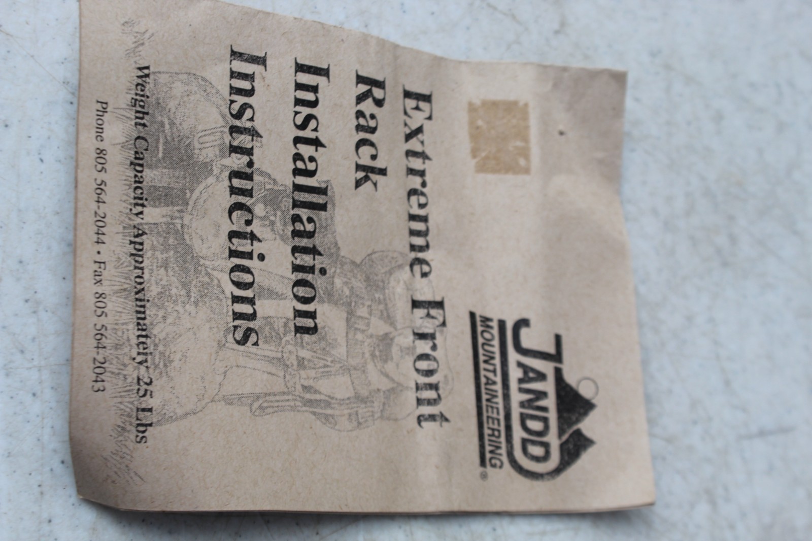 Jandd Stainless Steel fasteners Extreme Front Rack w Instructions Hardware Clamp