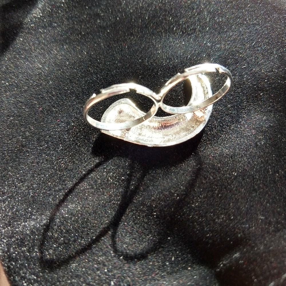 Ring Worm, Adjustable Double Finger Ring; Worm or Ram Horn OSFA both bands