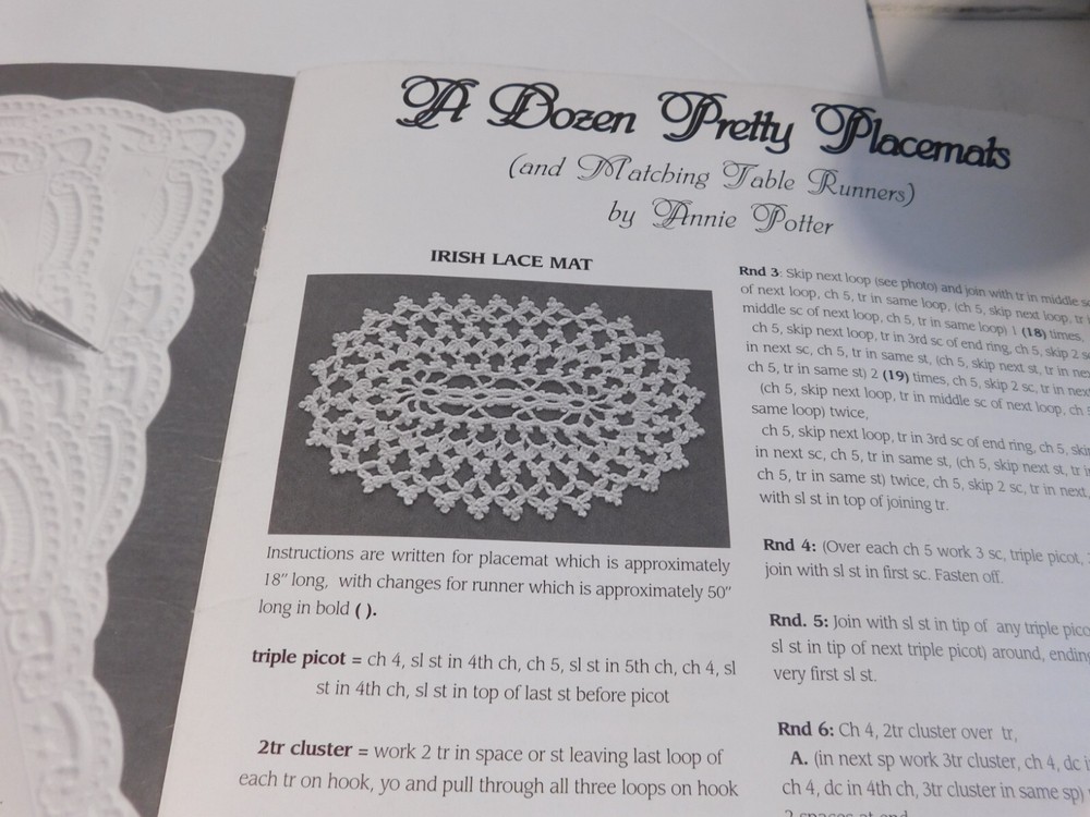 A Dozen Pretty Placemats (& table runners) - Crochet Patterns Needlework book