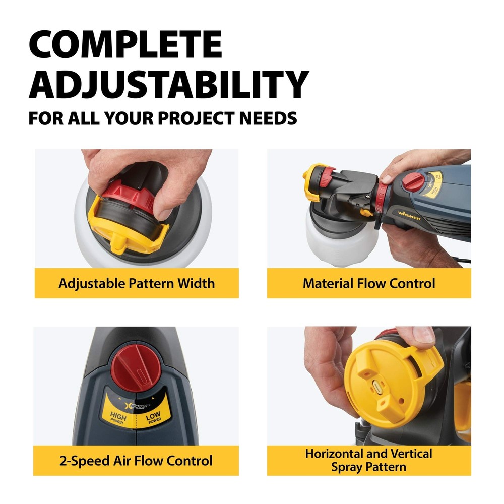 HVLP Paint Sprayer Flexible for Unthinned Latex Includes Nozzle Multi-Colored