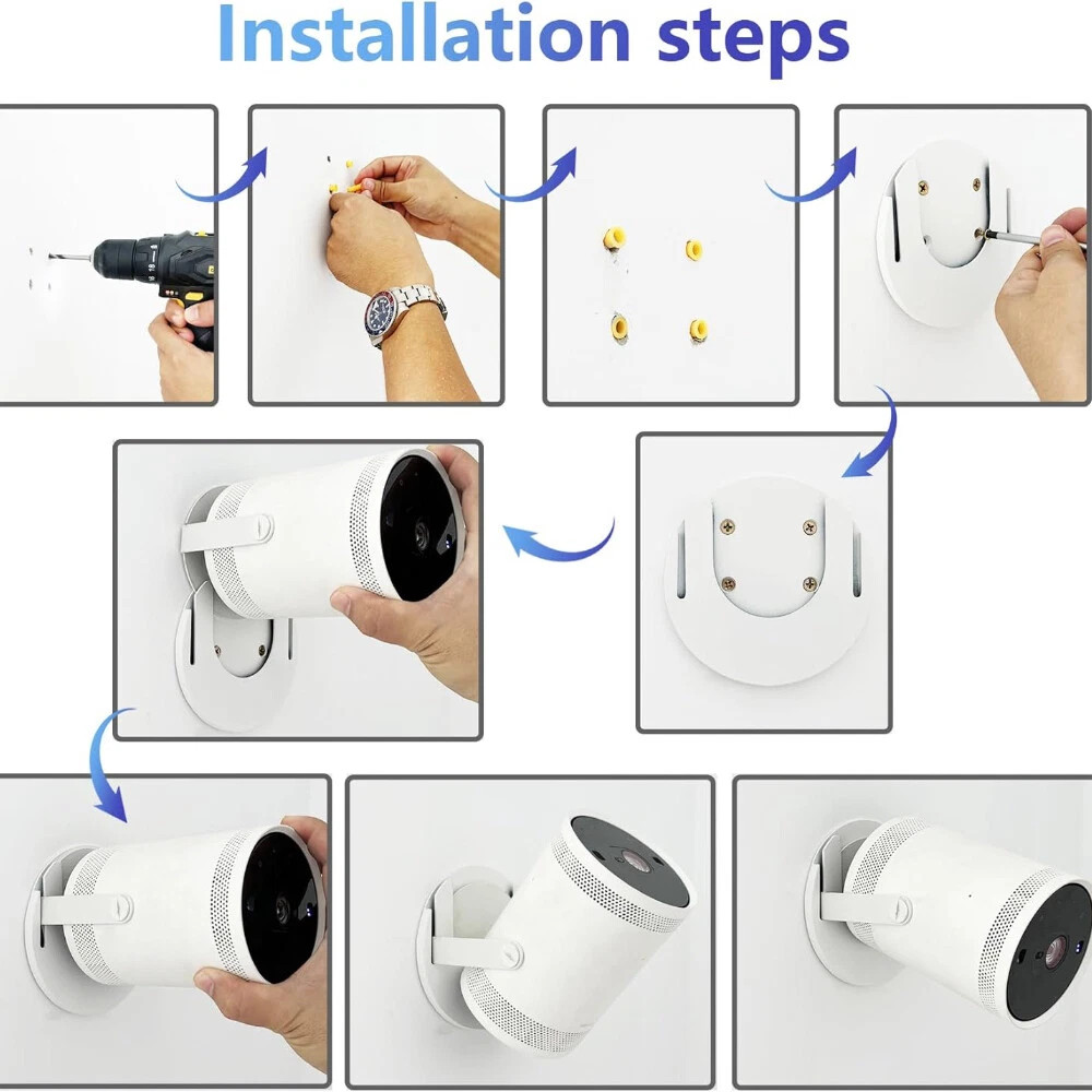 Freestyle Wall Mount Projector Stand Adjustable Bracket White