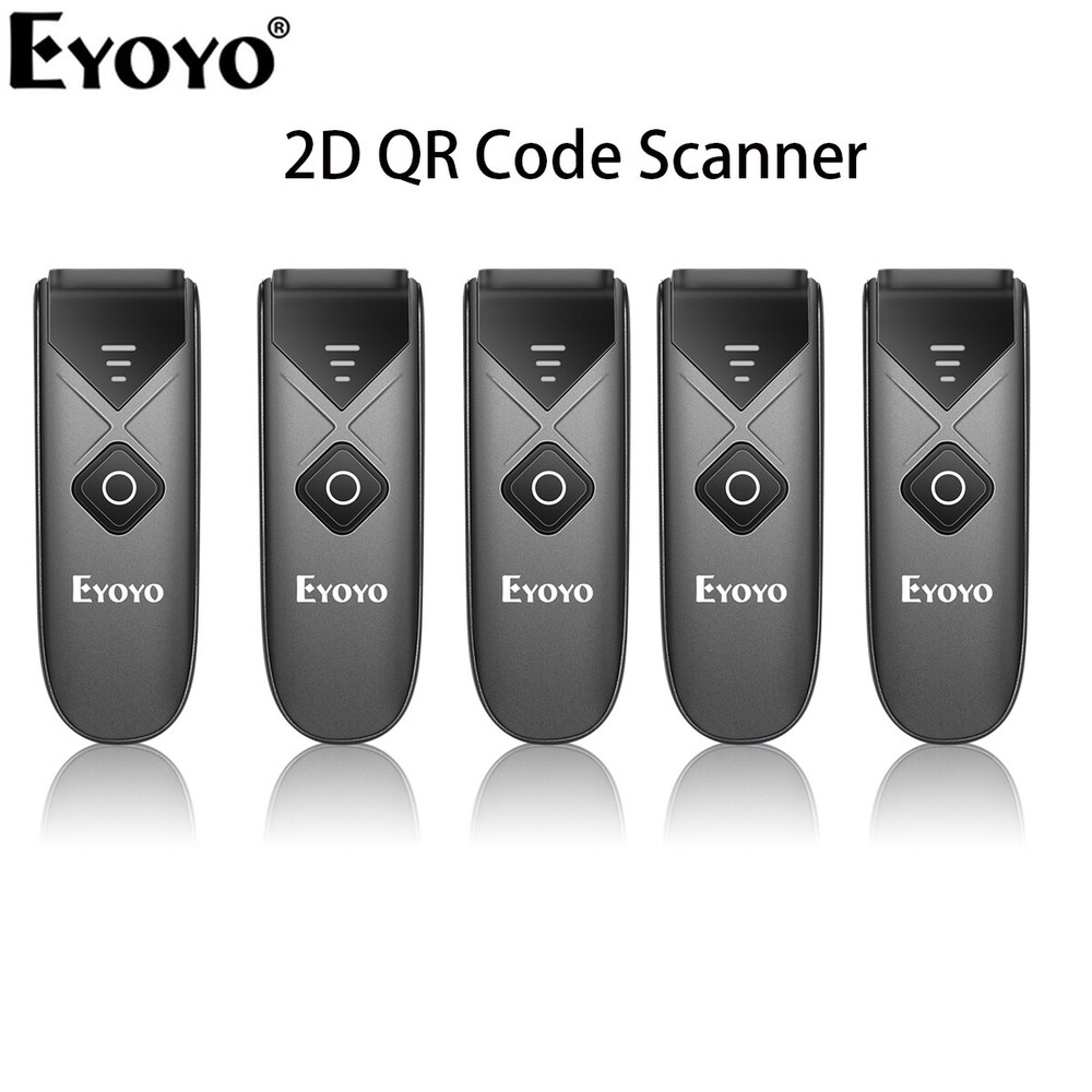 EYOYO 5PCS Mini Wireless 2D QR Code Barcode Scanner Bluetooth USB Reader for PC