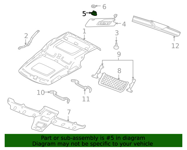 Genuine Land-Rover Visor Retainer EGP100340LUM