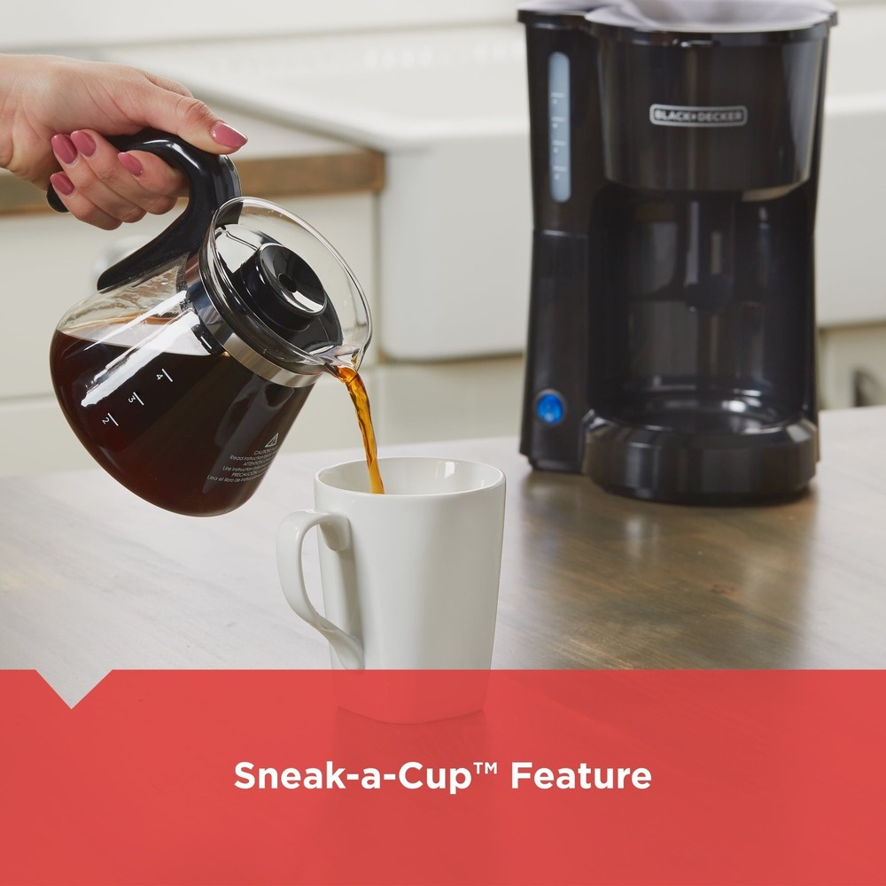 BLACK+DECKER 5-Cup Switch Coffee Maker Programmable with Timer