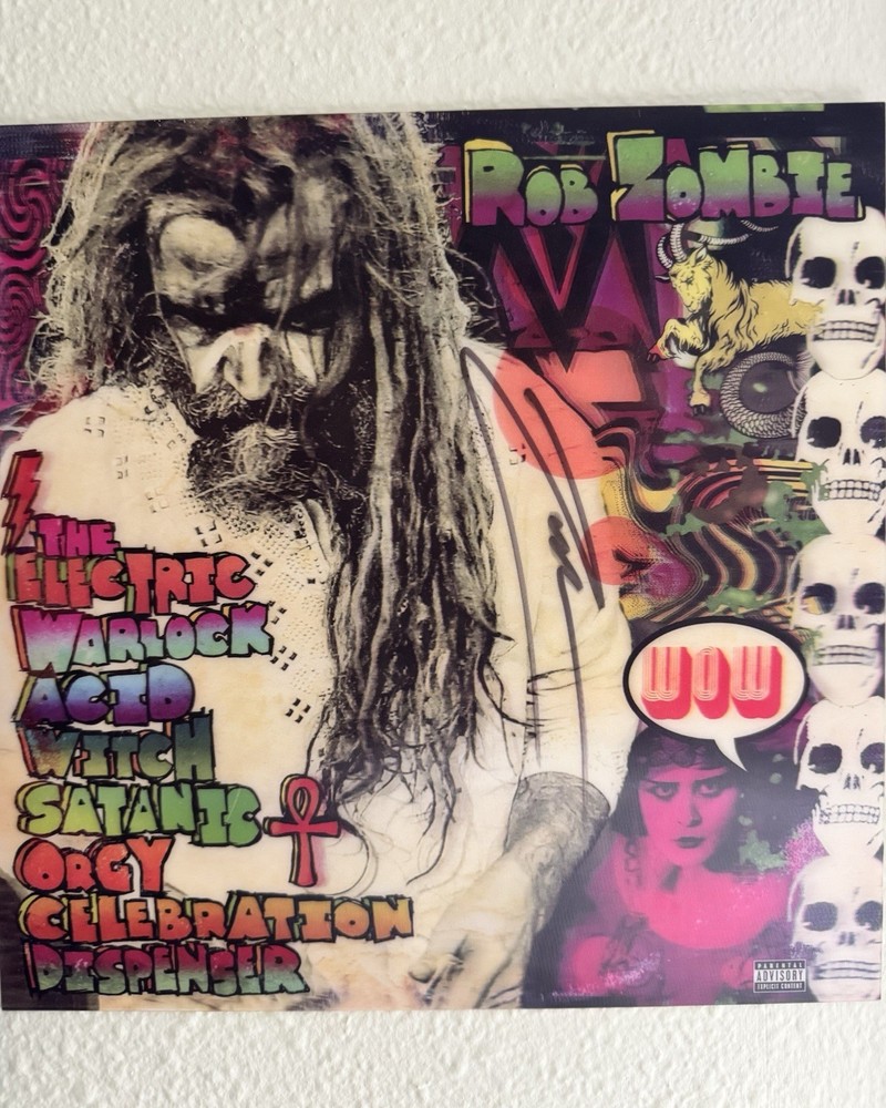 Rob Zombie Electric Warlock Acid Witch Autographed Original Record Insert COA