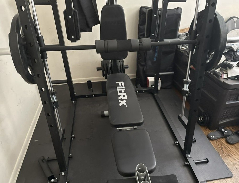 Smith Machine Power Cage Squat Rack w Bar Cable Crossover Machine ALL IN ONE!!