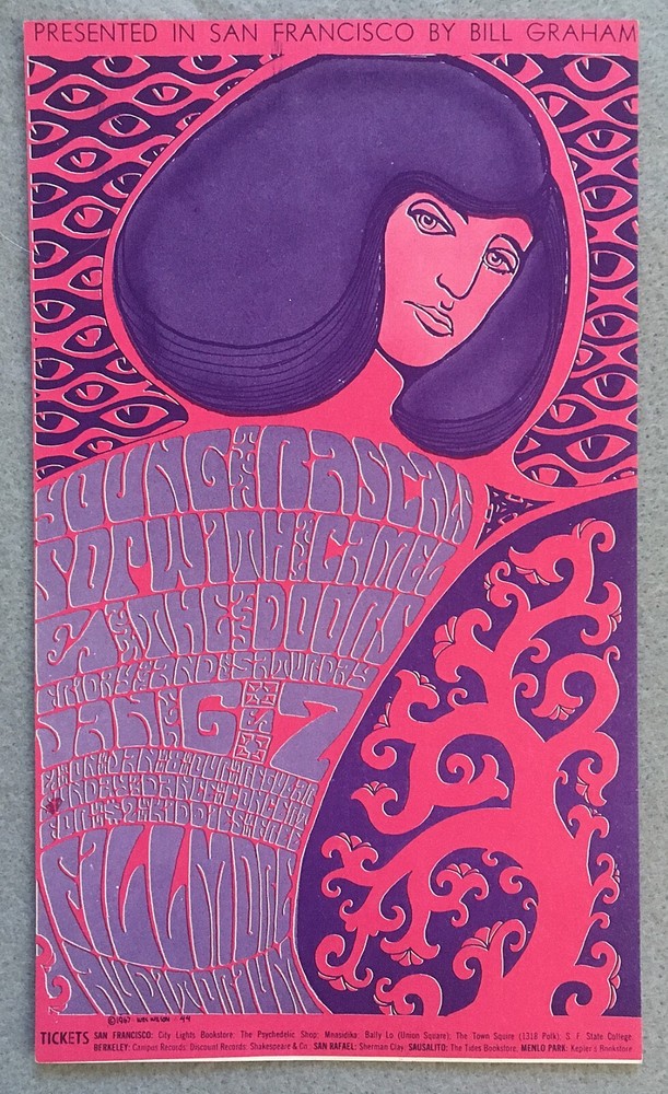 BG-44 Handbill 1967 The Doors Sopwith Camel Young Rascals Fillmore Wes Wilson