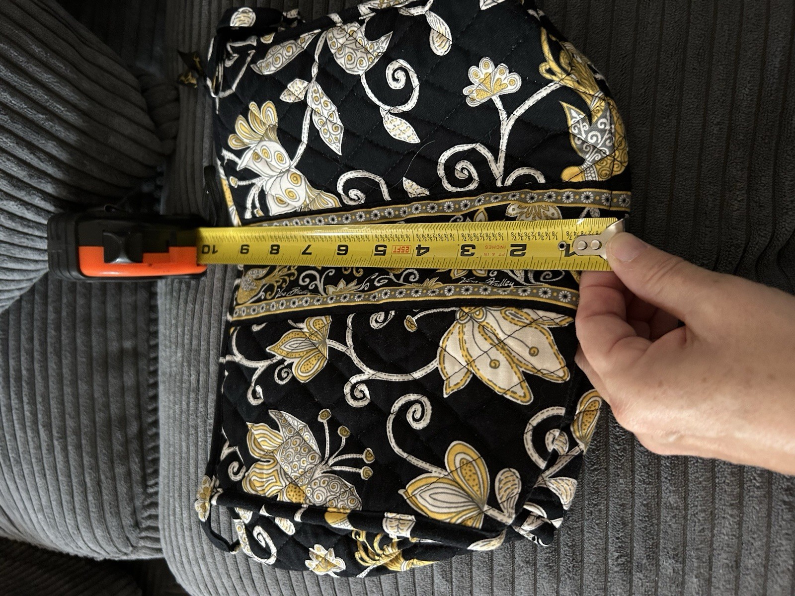 Vera Bradley Yellow Bird Large Cosmetic Bag 11x9 Inches Excellent Condition