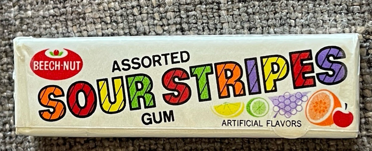 Vintage 1960’s BEECH-NUT SOUR STRIPES GUM PACK Sealed NOS Mint Condition!!
