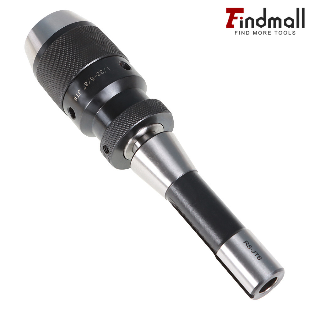 1/32"- 5/8" Keyless Heavy Duty Drill Chuck JT6 Self Tighten W/R8 Shank Adapter