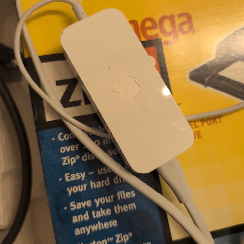 Iomega Zip 100 Portable Drive Parallel Cable Box Power Supply Tested
