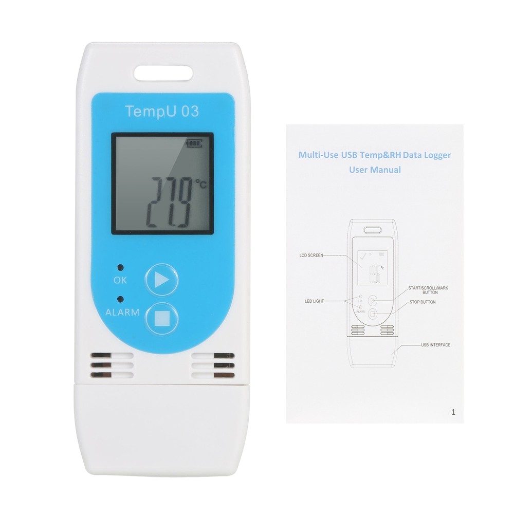 USB Temperature Humidity Data Logger Reusable RH TEMP Datalogger T4D1