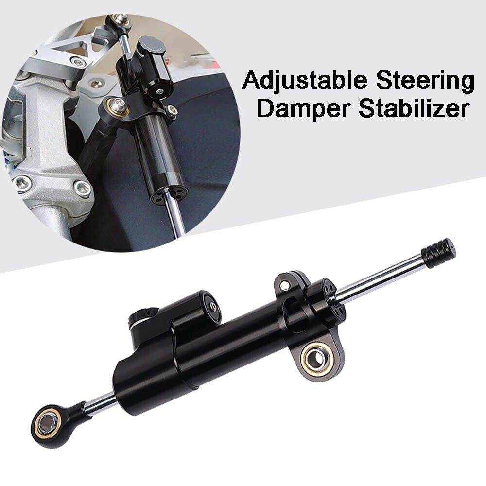 CNC Black Universal Adjustable Steering Damper Stabilizer Motorcycle Accessories