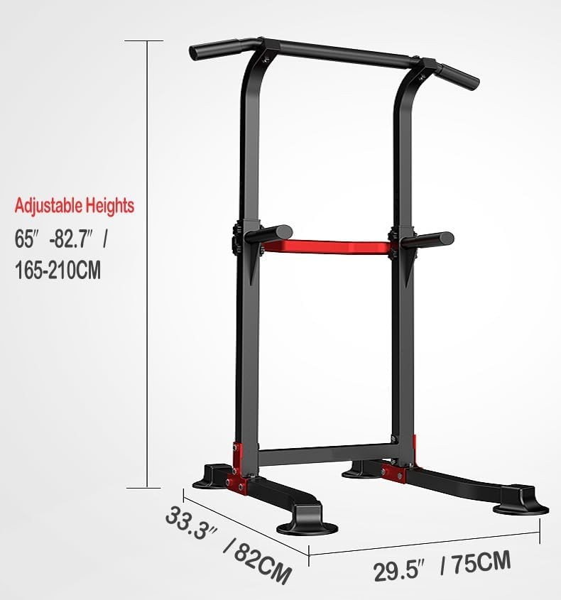 Adjustable Bench Power Tower Dip Station Pull up Bar Strength Training Workout