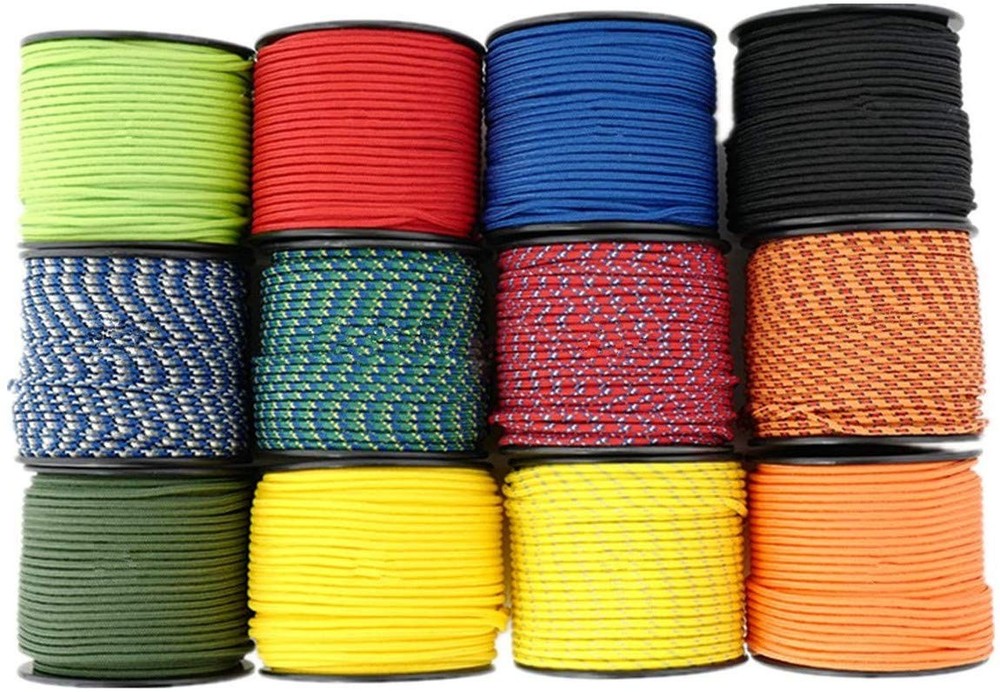 1/8in(3mm) 164ft Nylon Rope Solid Braided Cord 5 Stands Paracord Thin String ...