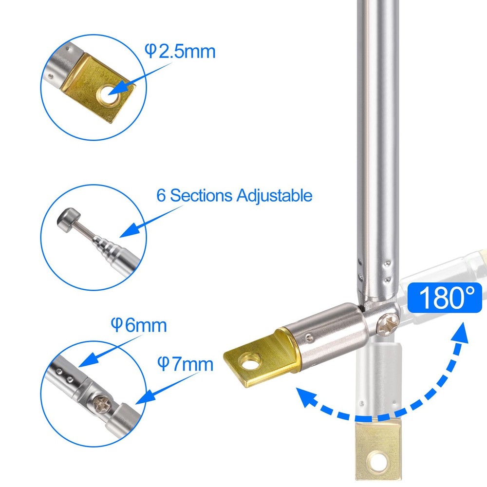 Bingfu 6 Sections Telescopic 65cm AM FM Antenna Foldable