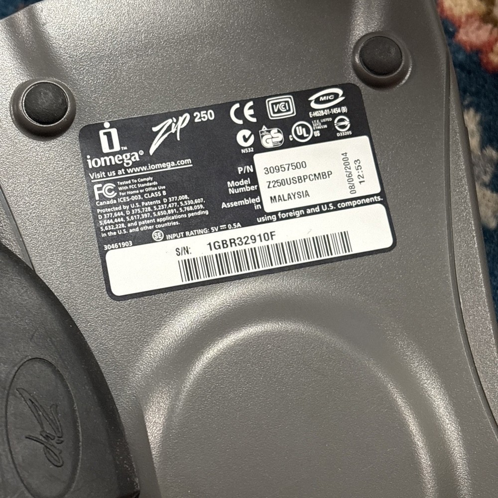 iOmega Zip 250 250MB (USB Powered) PC & Mac External Zip Drive Bundle - Working!