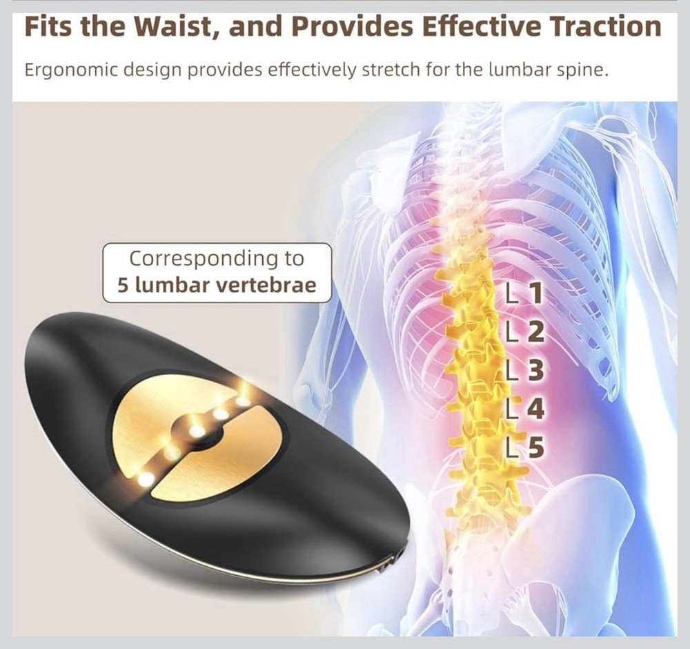 Electric Lumbar Traction Device, Multifunctional Back Traction Device with Dynam