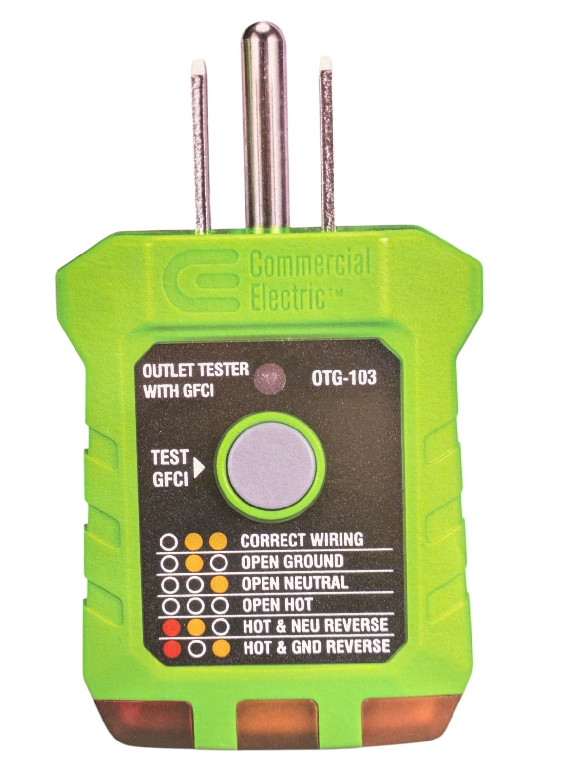 2 Commercial Electric 2 Piece Electrical Tester Kit Outlet Voltage Tester GFCI