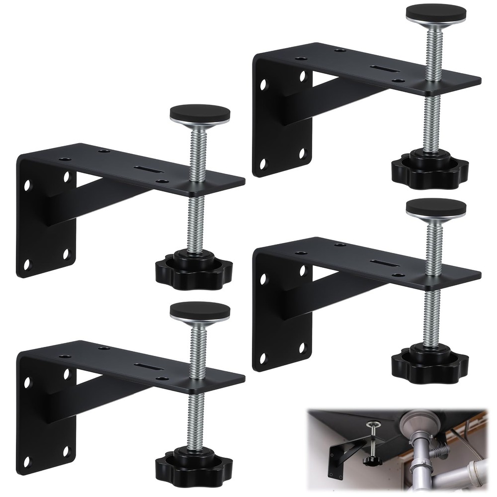 MBAIYO 4PCS Black Undermount Sink Brackets, Adjustable Undermount Sink Suppor...