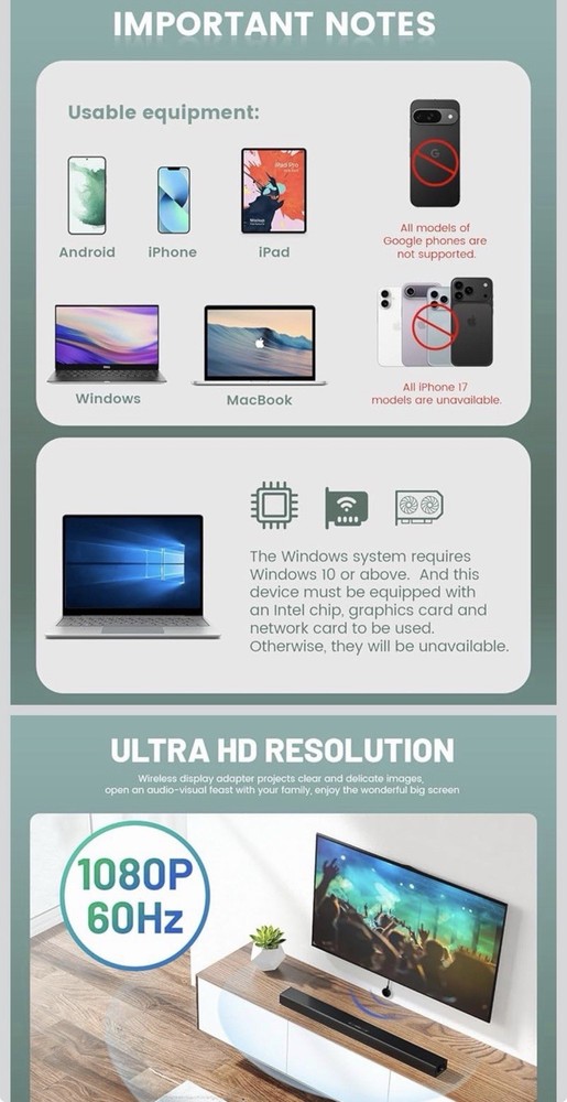 Wireless HDMI Display Dongle Adapter