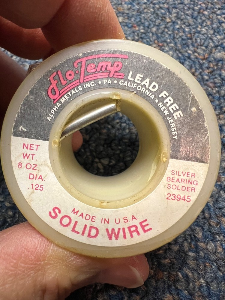 Alpha Flo-Temp 23945 lead-free solder, .125 solid wire, 8 oz. roll, unopened