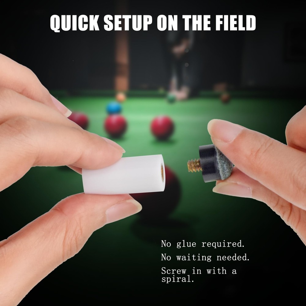 AccEncyc 12 Set Billiard Cues Tips Replacement Pool Cue with White