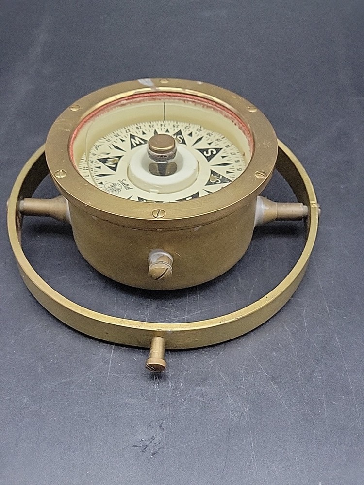 Rare Vintage Sestrel England Nautical Gimbal Compass Solid Brass (missing box)