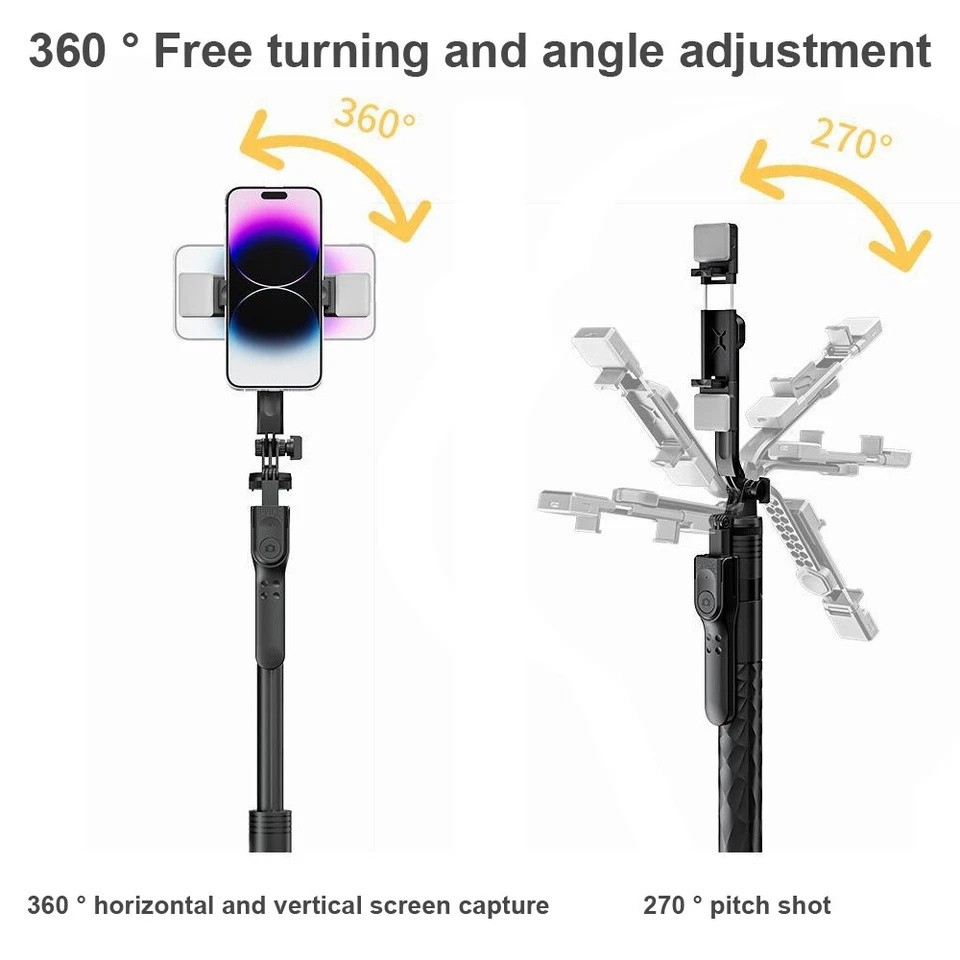 68" Professional Cell Phone Holder + Camera Tripod Stand Remote Selfie Stick US