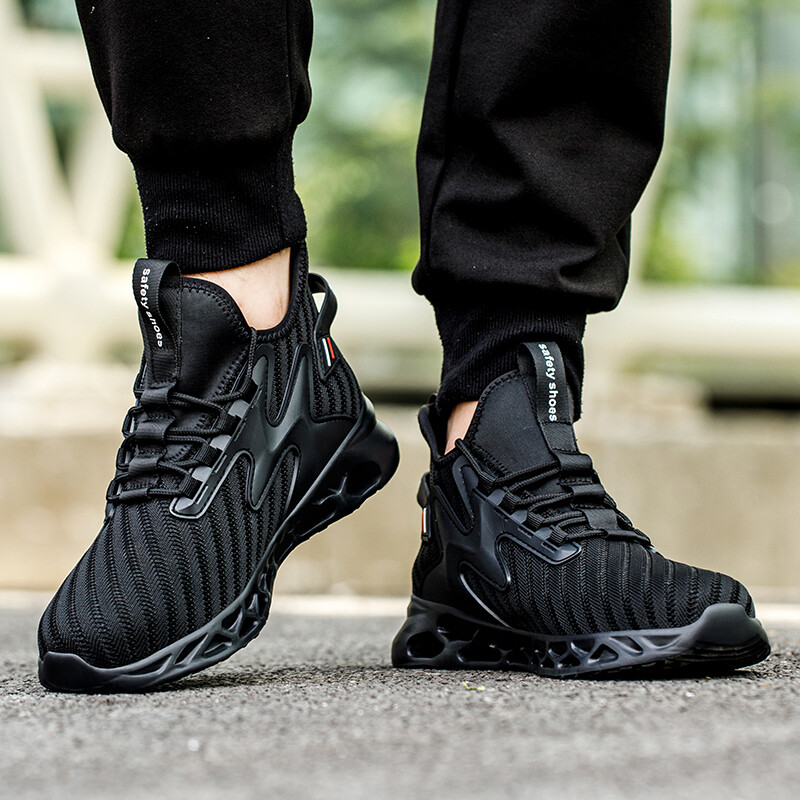 Mens' Sneakers Safety Work Shoes Steel Toe Anti-smash Boots Indestructible Shoes