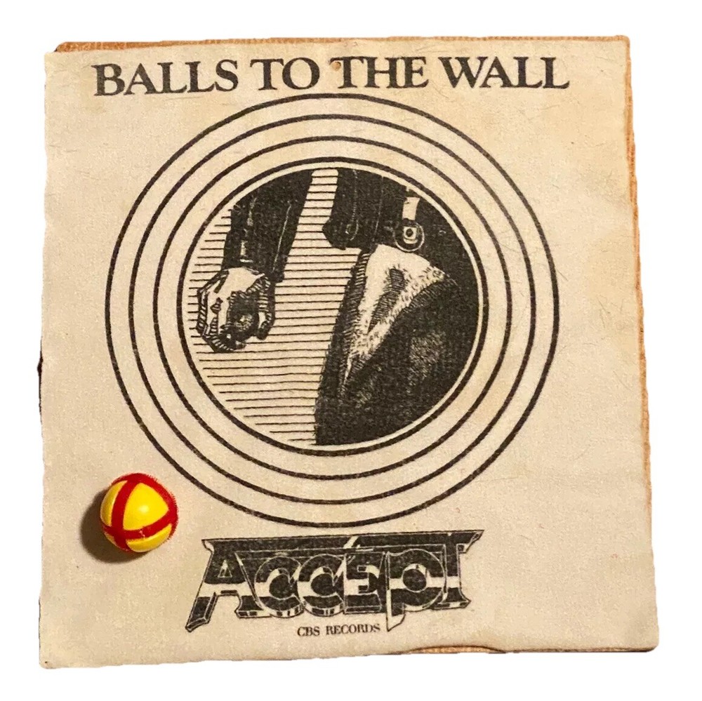 ACCEPT -BALLS TO THE WALL ORIGINAL 1984 Promotional Ball Bullseye Game with Ball