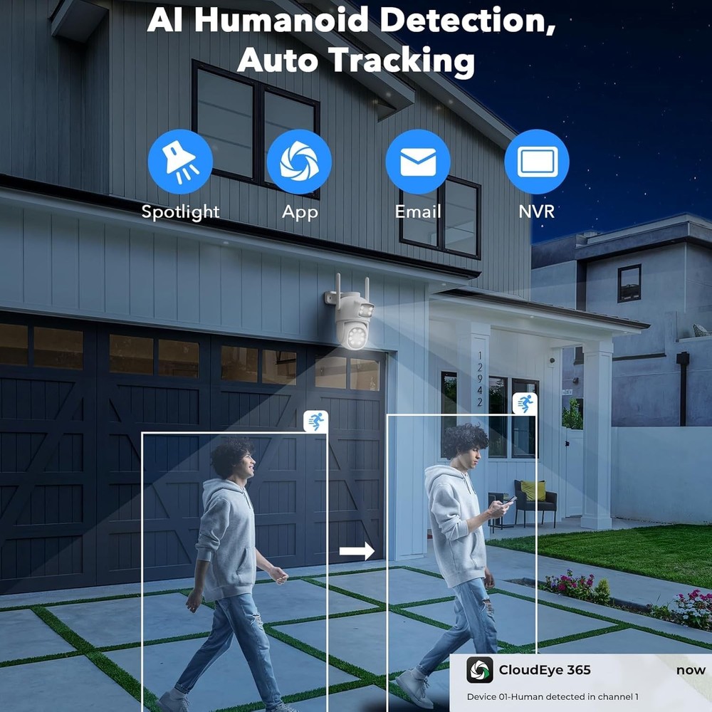 4MP Dual Lens Home Security Camera System Wireless, Security Cameras Wireless...