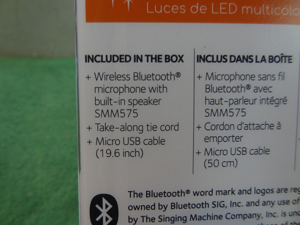 Singing Machine Move Mic Wireless Handheld Bluetooth Karaoke Microphone w/Speake