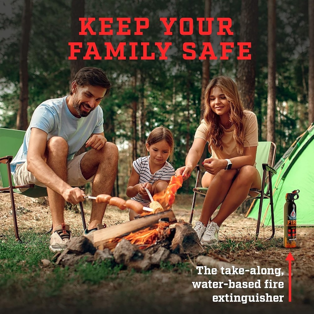 Compact Fire Extinguisher 2-Pack with Quick Pull & Aim - Safe for Kitchen & Car