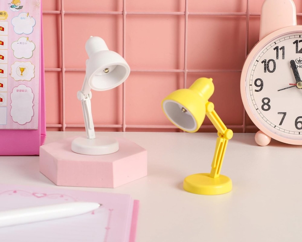2 Pack Foldable LED Mini Table Lamp Portable Night Reading Light White