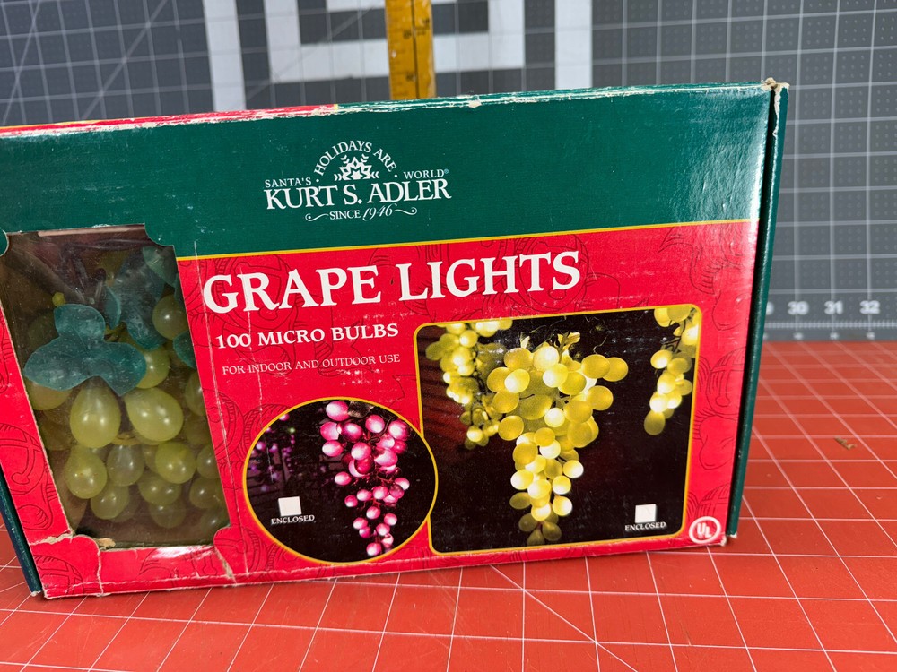 Kurt S. Adler Grape String Lights 100 Micro Bulbs Green 5 Clusters