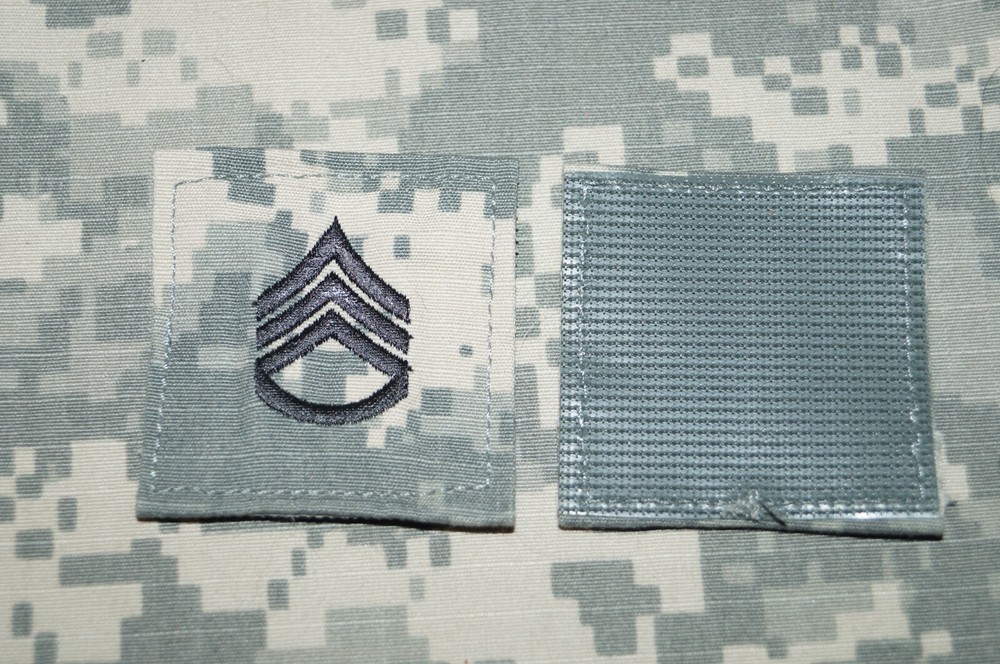 NEW US Army Staff Sergeant SSG E-6 Rank ACU Hook / Loop Pattern Military Patch