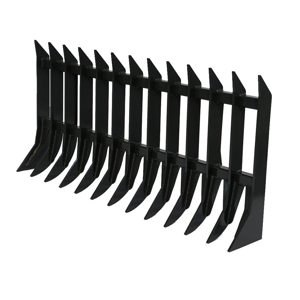 72in Root Rake SSQA Brush Debris Remove Wolfequip Attachments Skid Steer Heavy