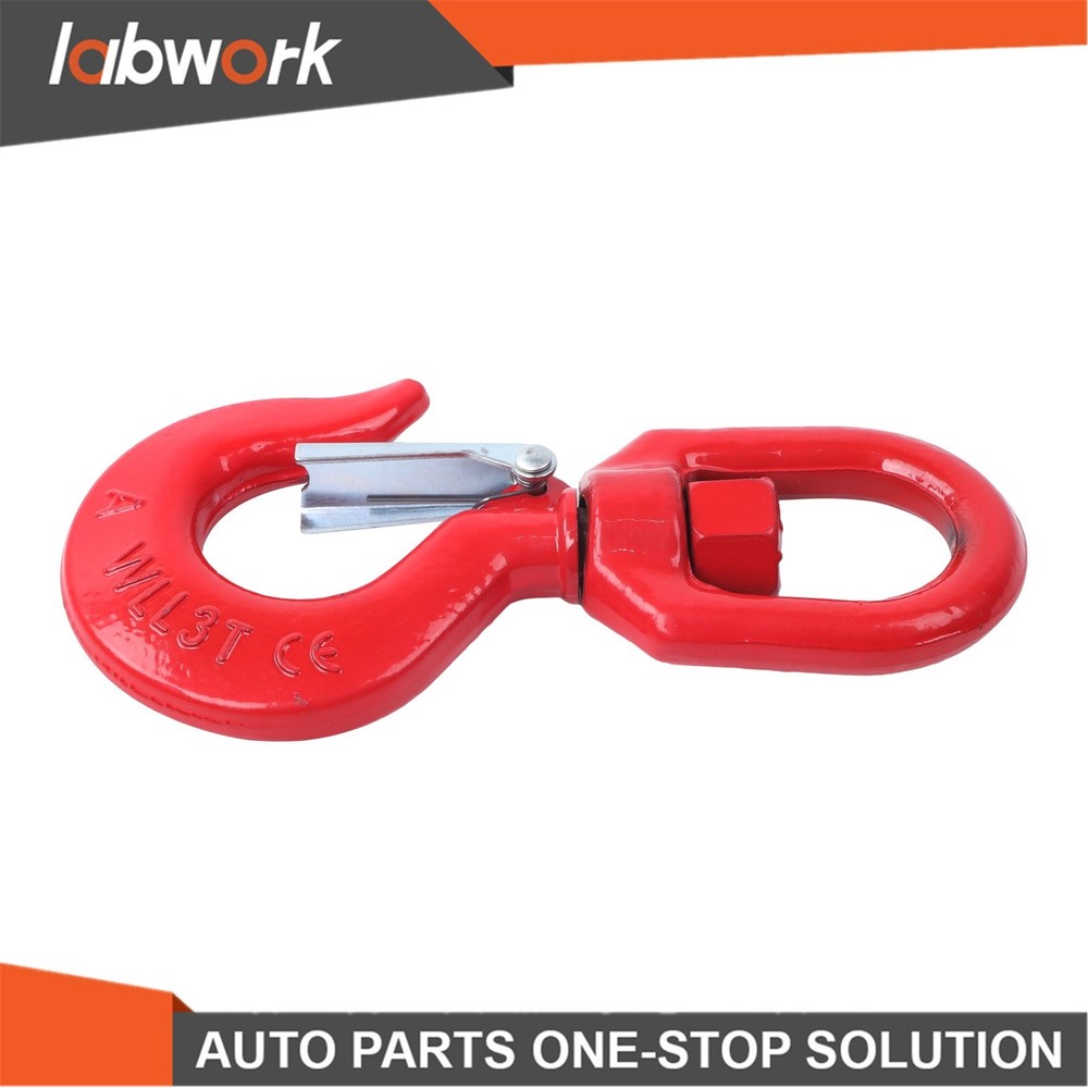 Labwork 3 Ton Locking Swivel Hook 5/8" Grade 80 Lifting Hook Rigging with Latch