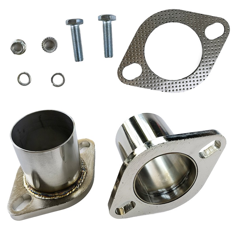 All Out Fab 2.5 inch Exhaust Flange Repair Pipe Kit 2 Bolts & Gasket hardware