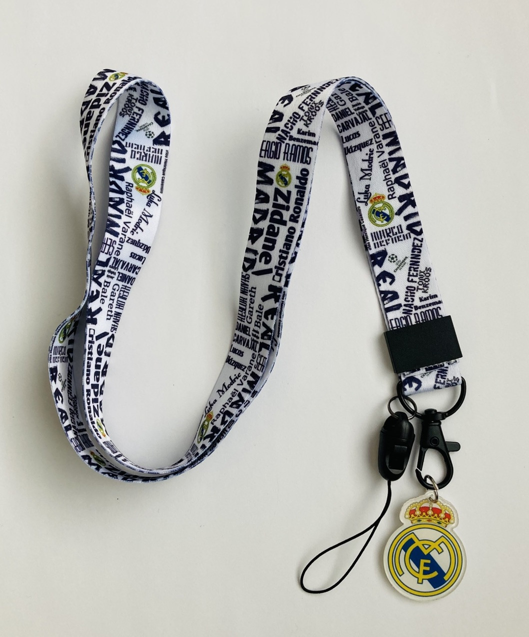 Real Madrid Football Soccer Lanyard ID Holder, Real Madrid Lanyard Keychain.